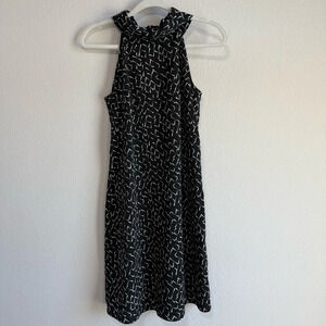 Banana Republic Womens Size 2 Black Sleeveless Halter Neck Lightweight Tie Dress